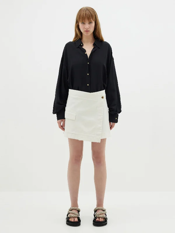 viscose linen weekend shirt Notch Collar Peter Pan Collar Cowl Neck
