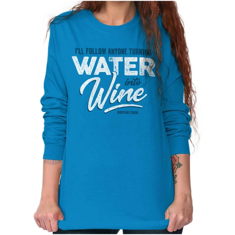 Water Into Wine Long Sleeve T Shirt Modern Contemporary Chic