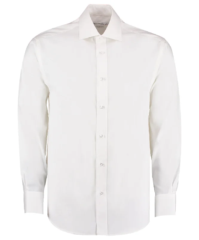 White - Executive premium Oxford shirt long-sleeved (classic fit) Anti-Shrink Durable Soft