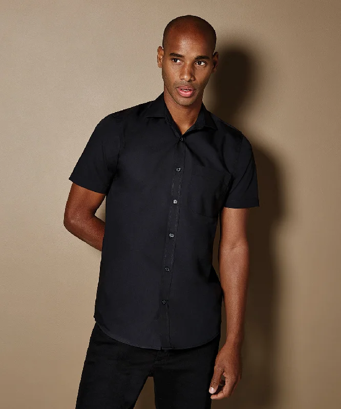 White* - Poplin shirt short-sleeved (tailored fit) Fleece Fabric Down Fabric Feather Fabric
