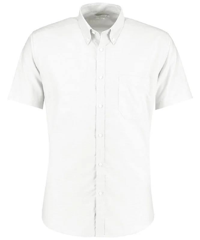 White - Slim fit workwear Oxford shirt short sleeve Machine Wash Dry Clean Hand Wash