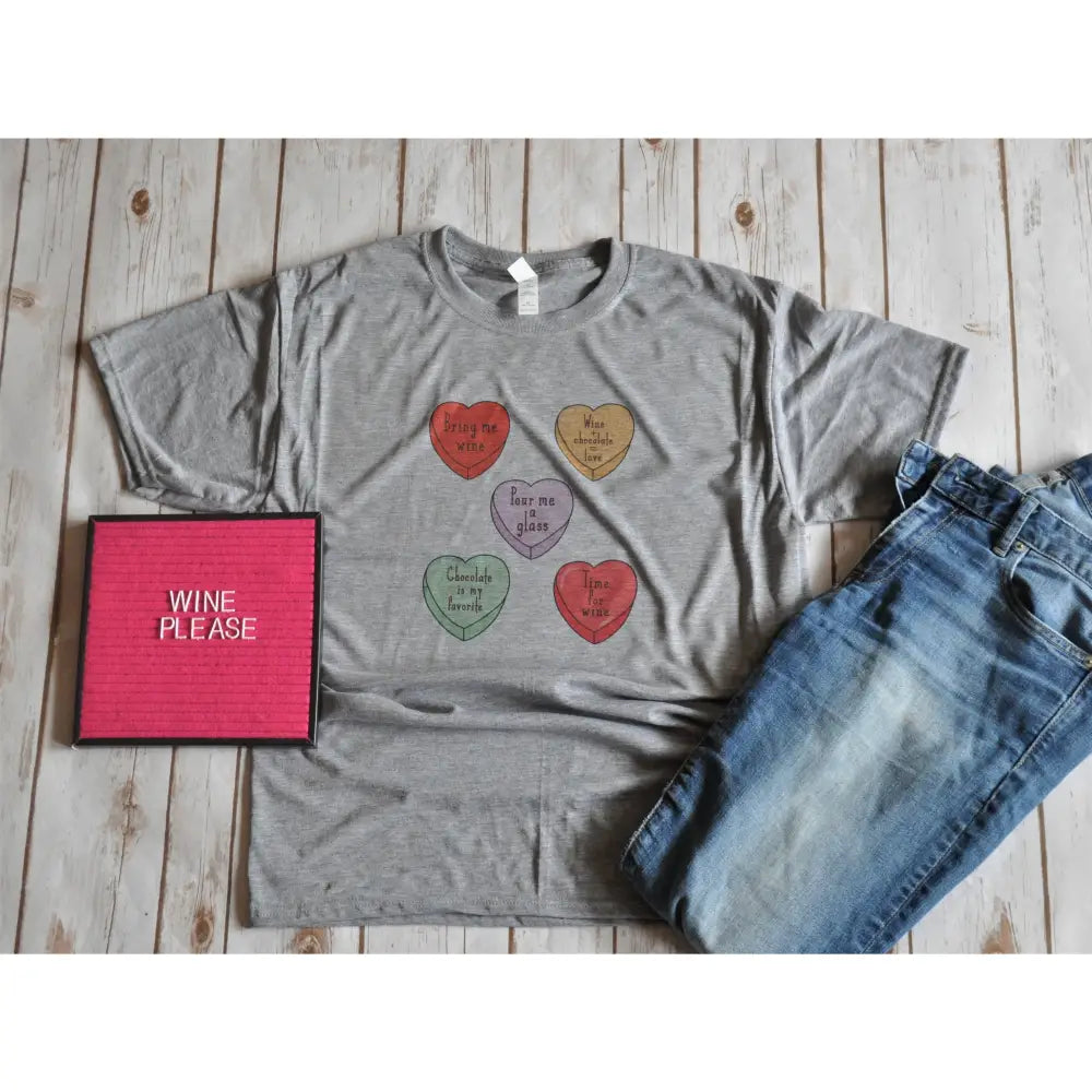 Conversation Hearts Unisex Shirt Fleece Fabric Down Fabric Feather Fabric