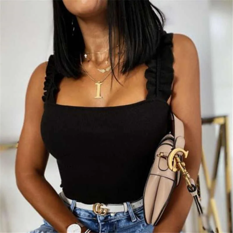 Women Fashion Stringy Selvedge Strap Tank Top long tank top