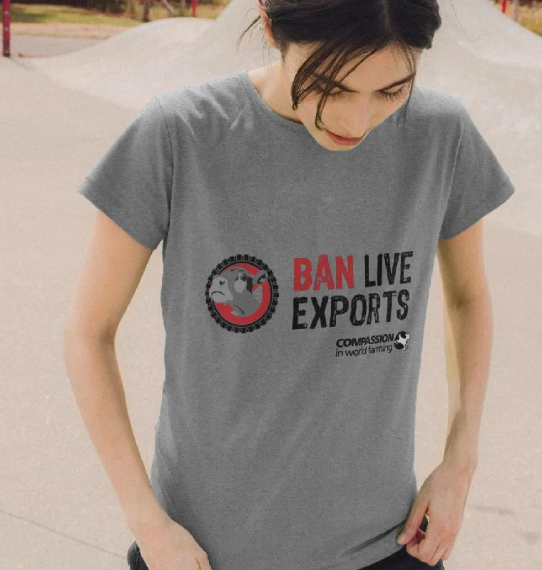 Women's Ban Live Exports T-Shirt Welt Pockets Slit Pockets