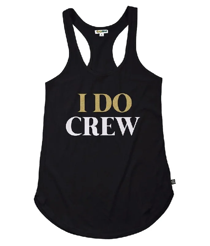 Women's Black I Do Crew Tank Top lace back tank