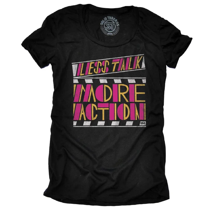 Women's Less Talk More Action T-shirt Knit Fabric Woven Fabric Fleece Fabric