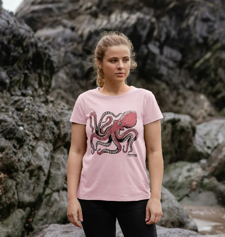 Women's Octopus T-Shirt Thin T-Shirt Open Front Quick Dry