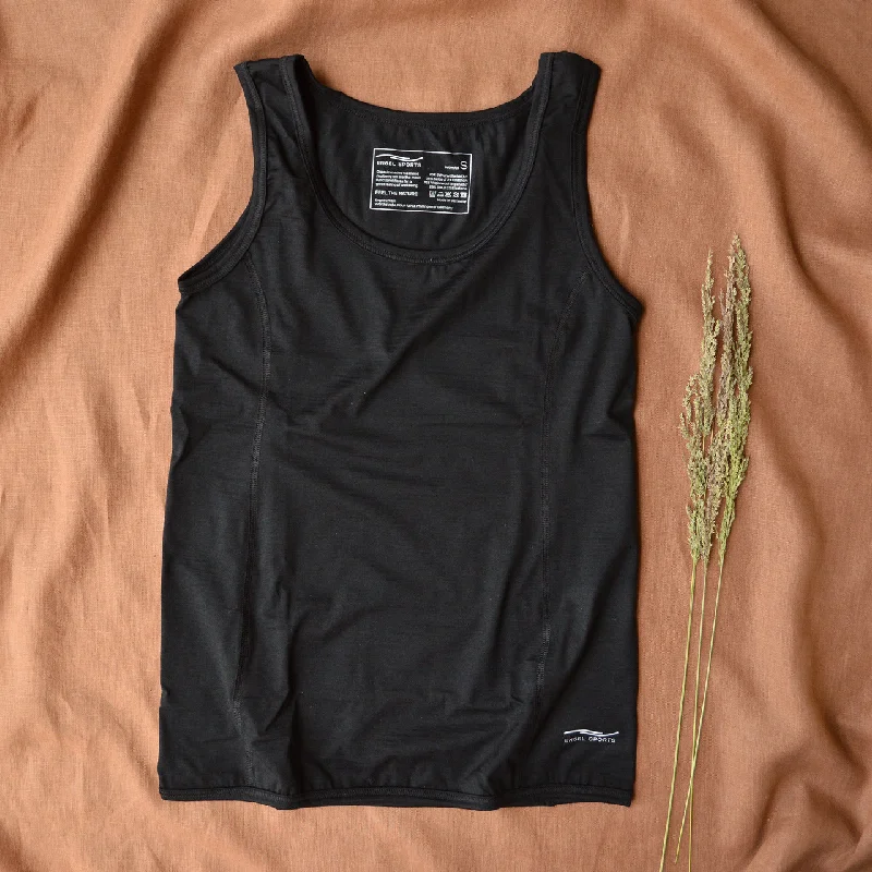 Sleeveless Sports Tank - Organic Merino/Silk (Women’s S-L) activewear tank top