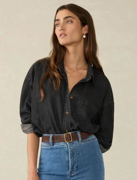 Women's Sunfair Denim Shirt Anti-Shrink Durable Soft