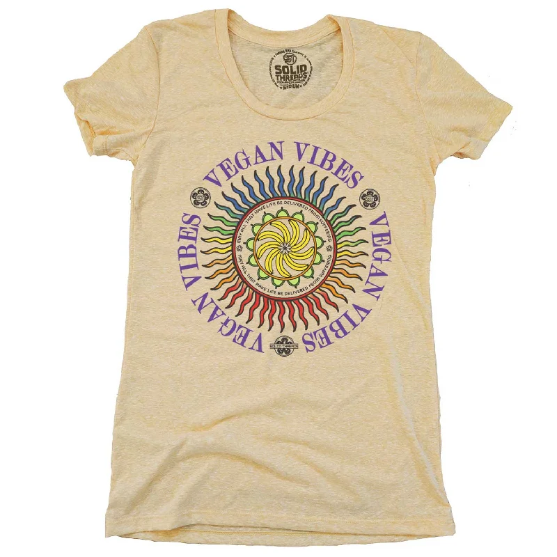 Women's Vegan Vibes T-shirt Zippered Buttoned Snapped