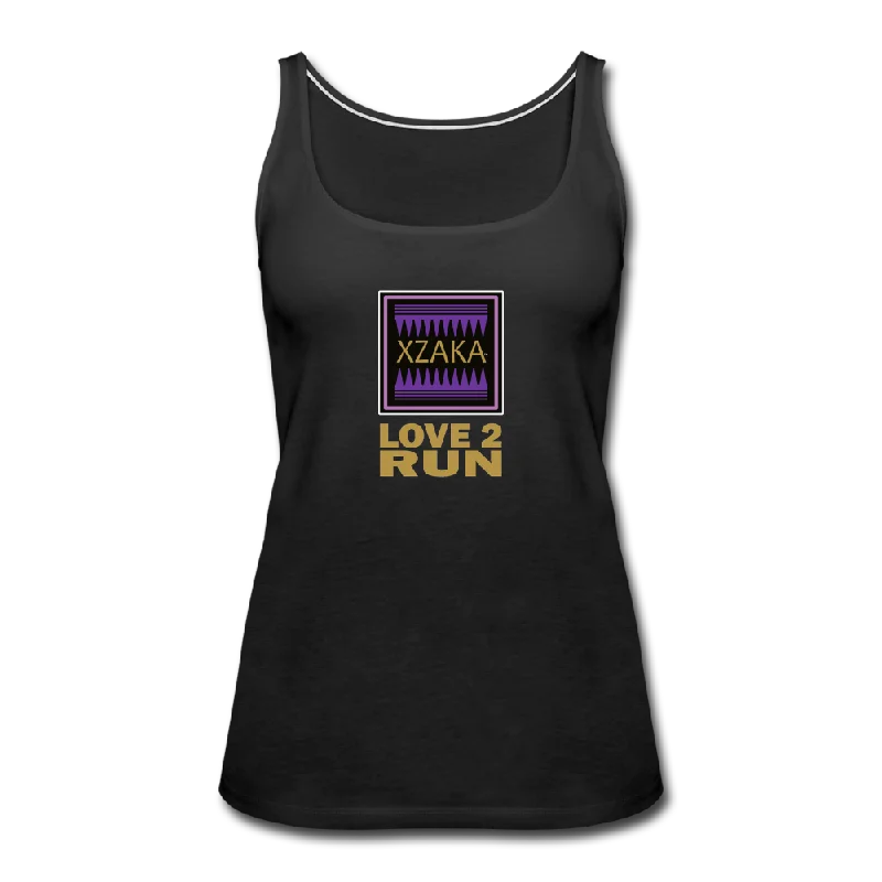 XZAKA Women "Love2Run" Motivational Tank Top - W5158 print tank top