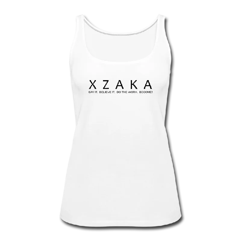 XZAKA Women "Say It" Motivational Tank Top - W5154 coral tank top