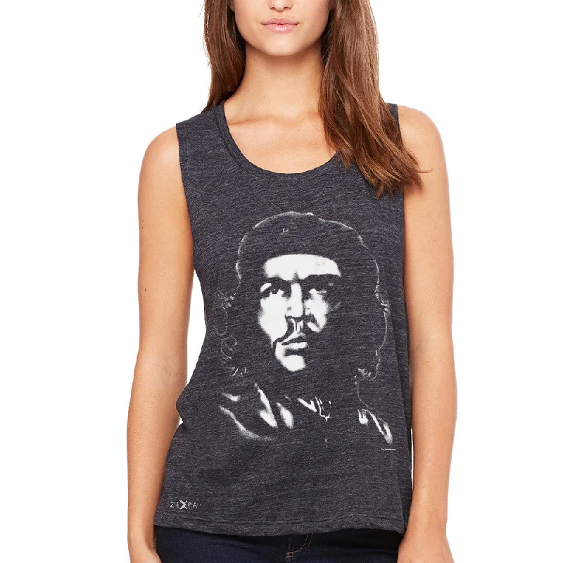 Zexpa Apparelâ„¢ Che Guevara Revolution Women's Muscle Tee Cuba Viva La Revolucion Tanks beige tank top