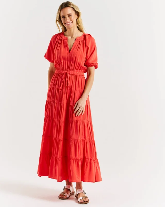Betty Basics Aleja Dress - Fiesta Red (coral)