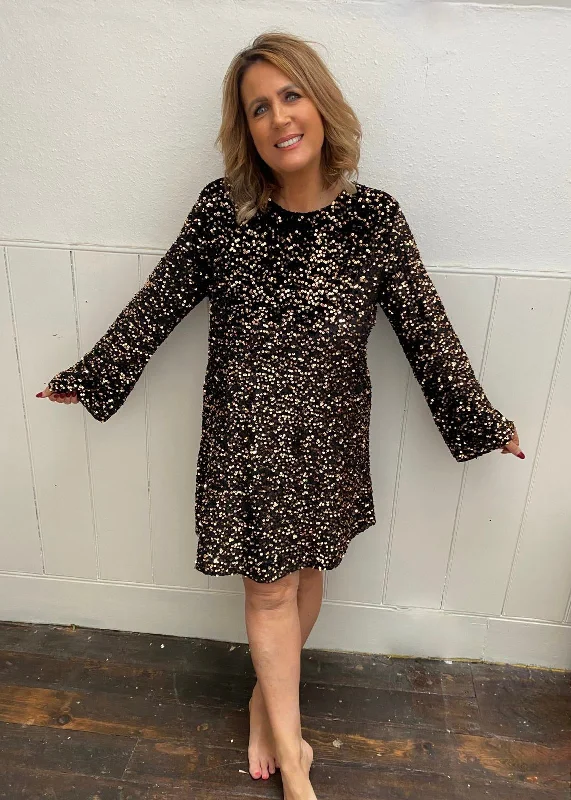 Bow Back Sequin Dress