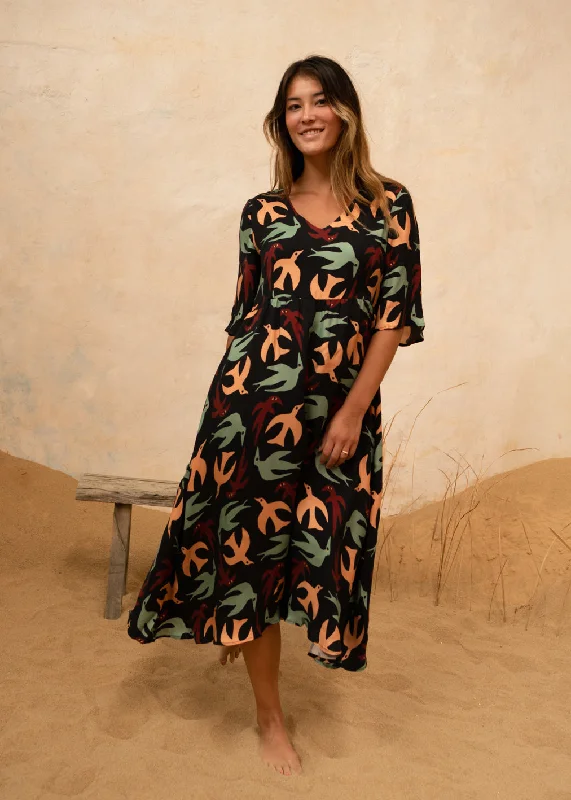 Fortuna Dress Autumn Birds
