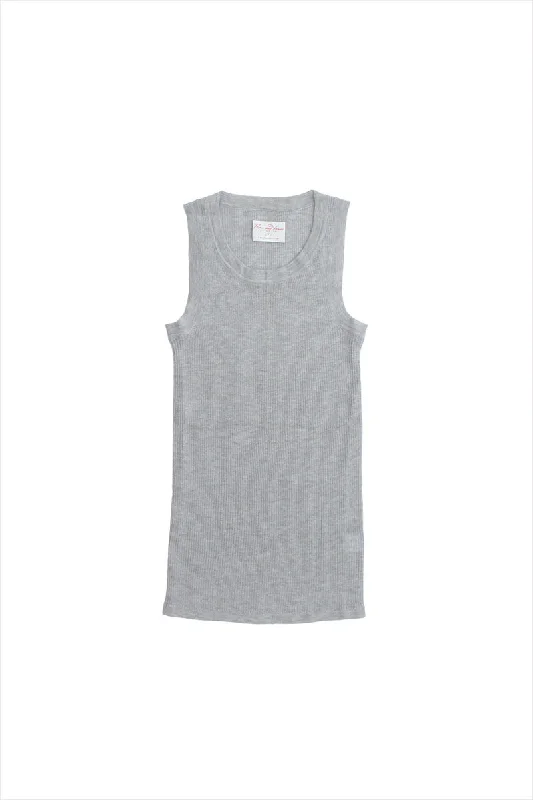 F&H Women's Cashmere Rib Tank Heather Grey grey tank top