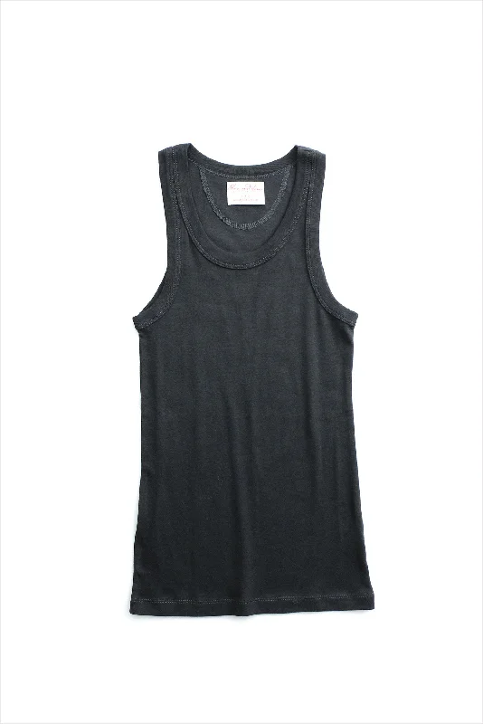 F&H Women's Tank Undershirt Charcoal white tank top