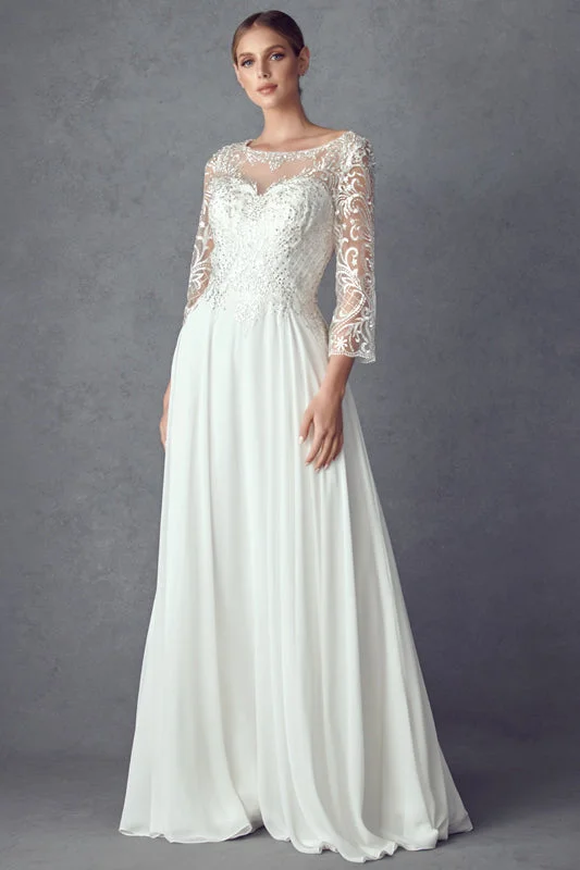 JULIET M11W Embroidered Lace Beaded Bodice Formal Missy Dress