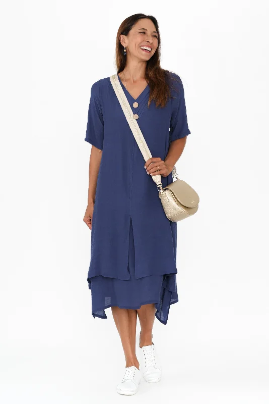 Nala Deep Blue Layers Dress