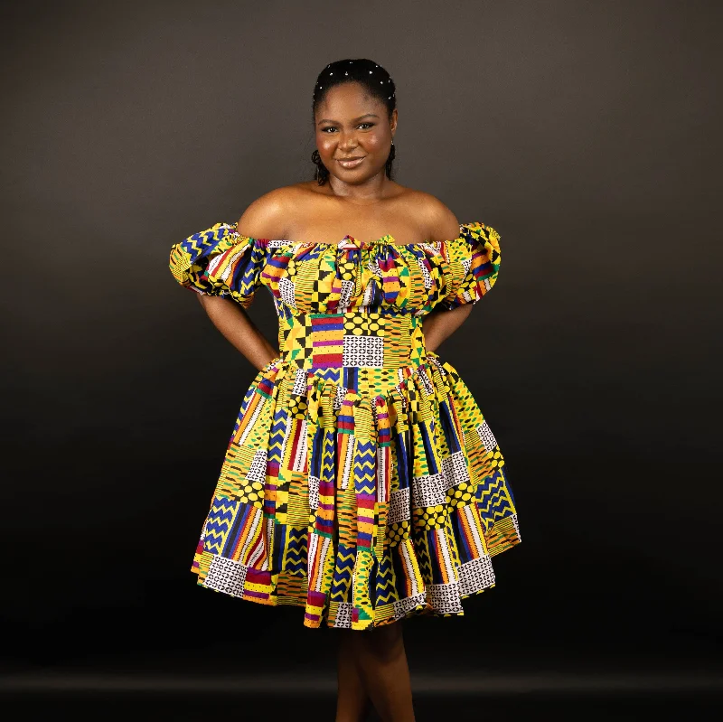 Rainbow Kente African Print Dress