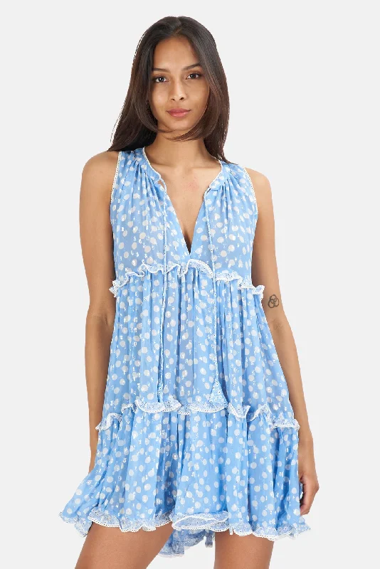 Beliza Dot Dress Blue