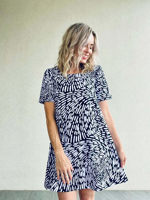 Feeling Swell Monochrome Swing Dress