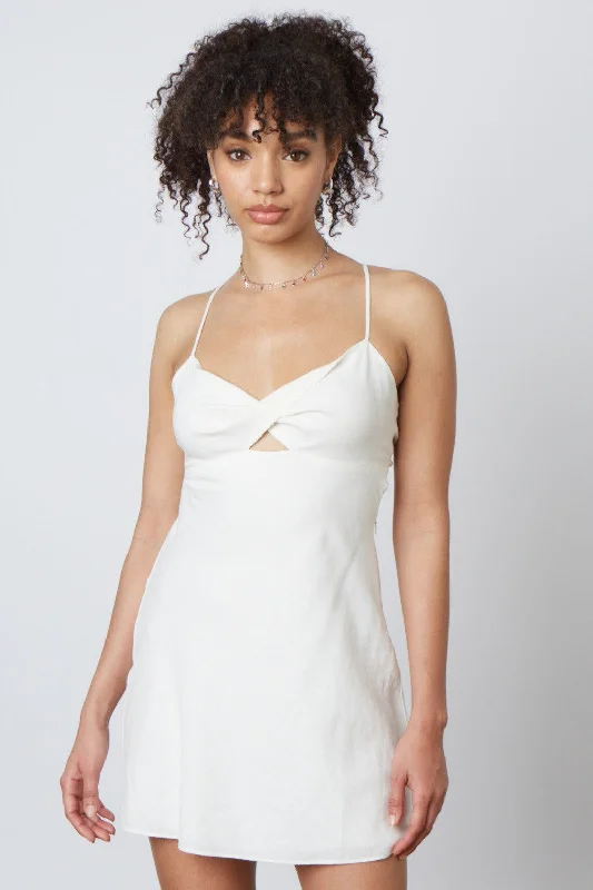 White Sweetheart Cut Out Dress