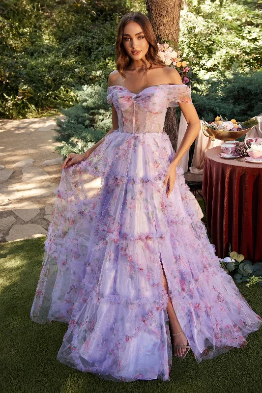 Andrea and Leo A1286 Sweetheart Neckline Mid Open Back High Slit Tulle A-Line Evening Dress Tunics Stylish modern