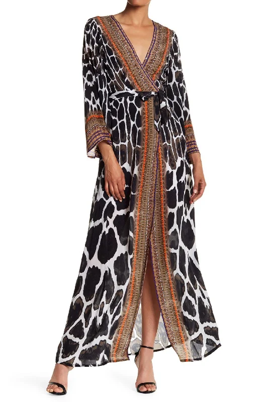 Black Animal Print Wrap Dress Tunics Favorite customer