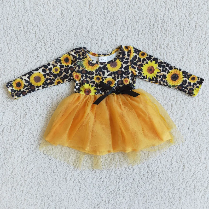 6 A29-27   little girl sunflower leopard tutu fall dress-promotion 2024.8.31 Tunics Yoga stretchy