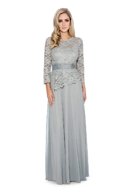 Decode 1.8 - 184004SC Lace Jewel A-Line Evening Dress Tunics Cozy soft