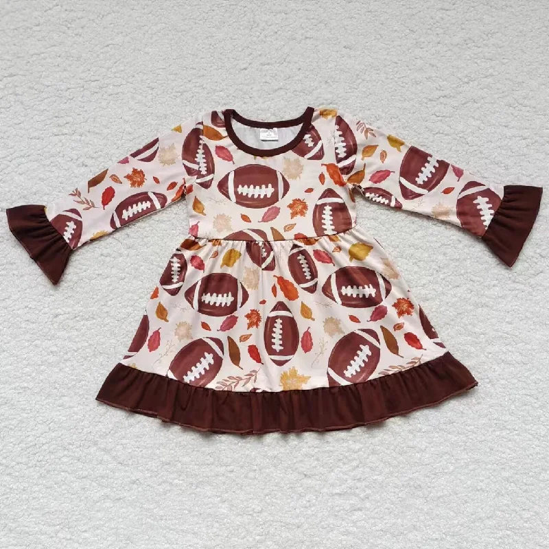 Fall leaves football girl brown dress Tunics Sophisticated sleek