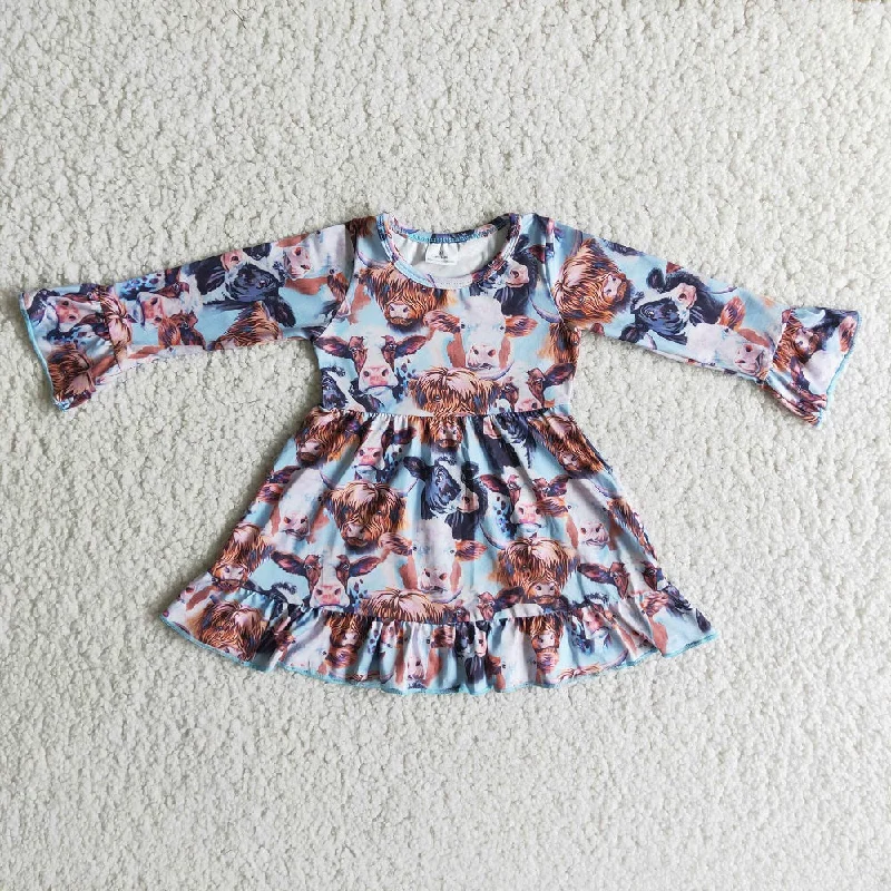 6 A14-14 Girls Bull Ruffle Dress Tunics Luxurious premium