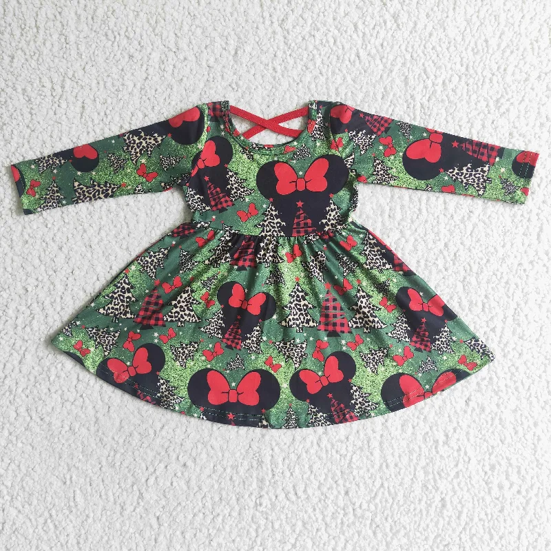 GLD0018 Cartoon Print Long Sleeve Dress Tunics Sale discount