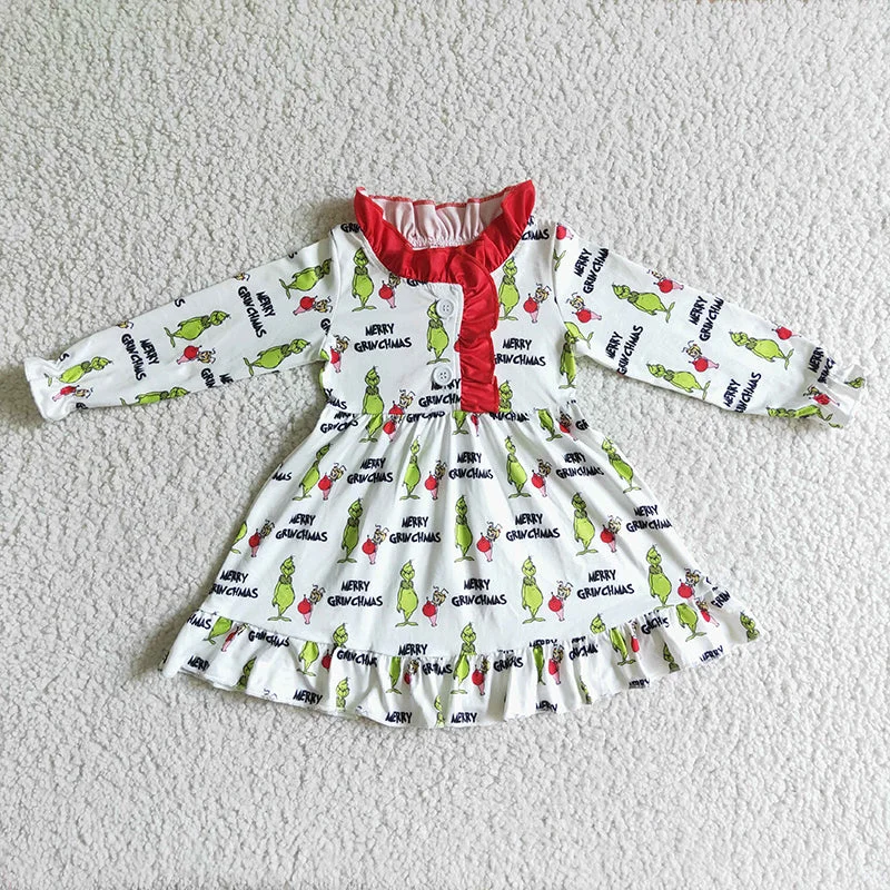 GLD0068 Baby Girl Christmas Nightgown Dress Tunics Leisure comfortable