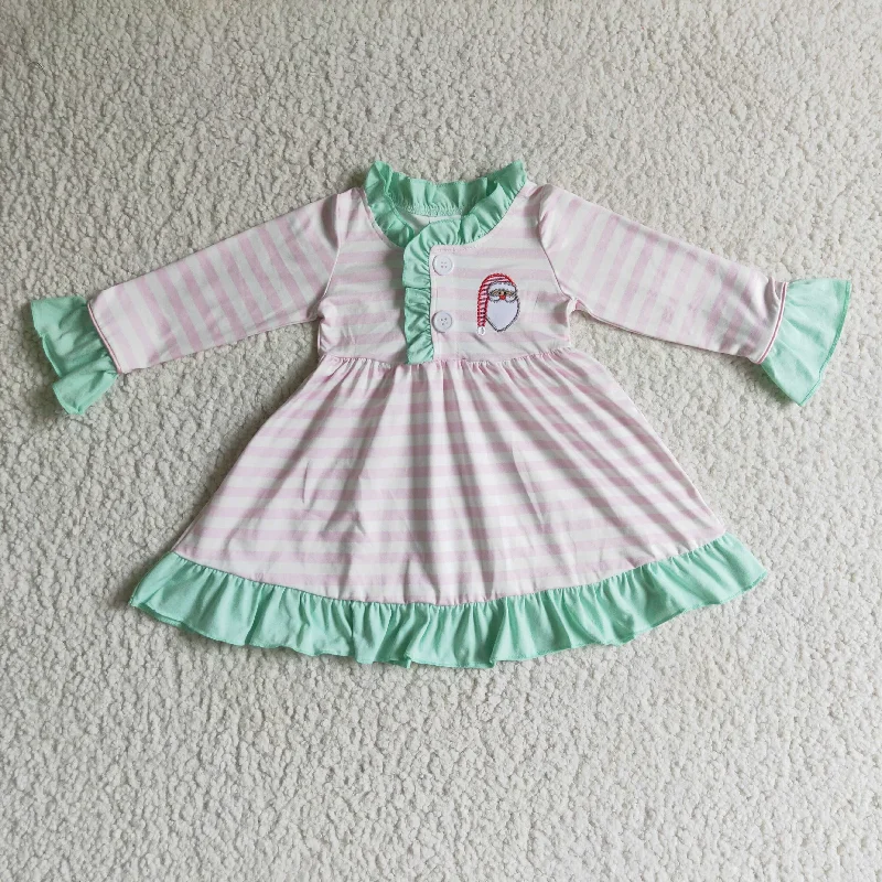 GLD0069 baby christmas clothing long sleeve cartoon print kids dresses for girls milk silk Tunics Essential wardrobe