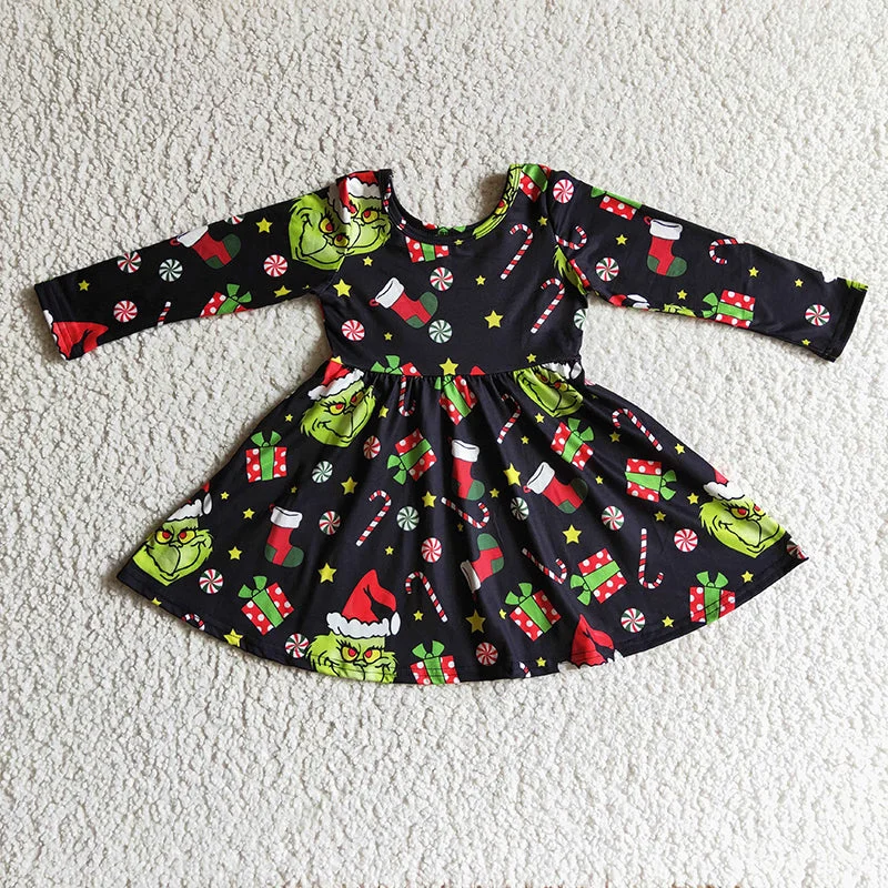 Baby Girl Christmas Cartoon Twirl Dress Tunics Practical durable