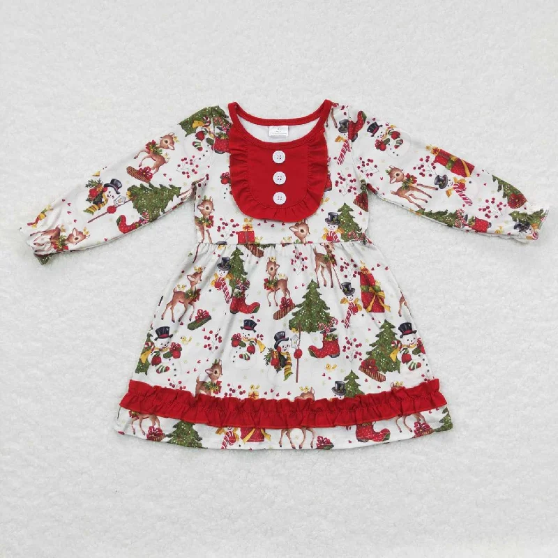 GLD0292 christmas long sleeve girls dress Tunics Luxurious high-end