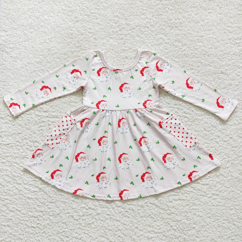 GLD0369 pink Christmas dress Crew Neckline Casual