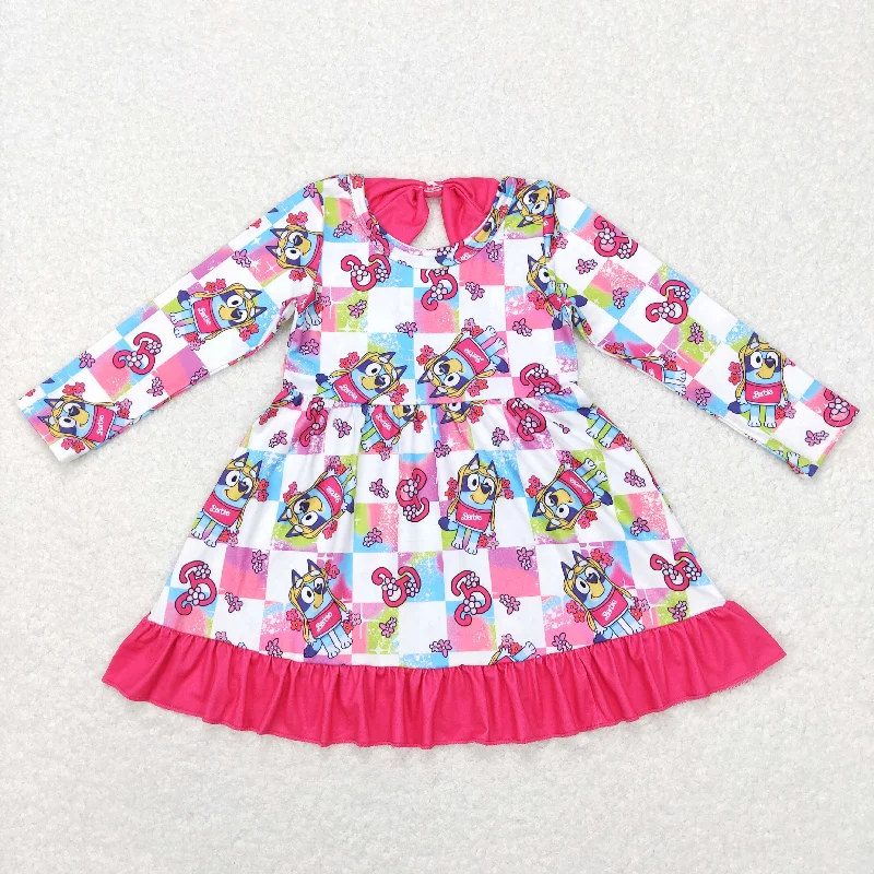 GLD0477 Baby Girl Long Sleeves Gogs Cartoon Dress Tunics Favorite customer