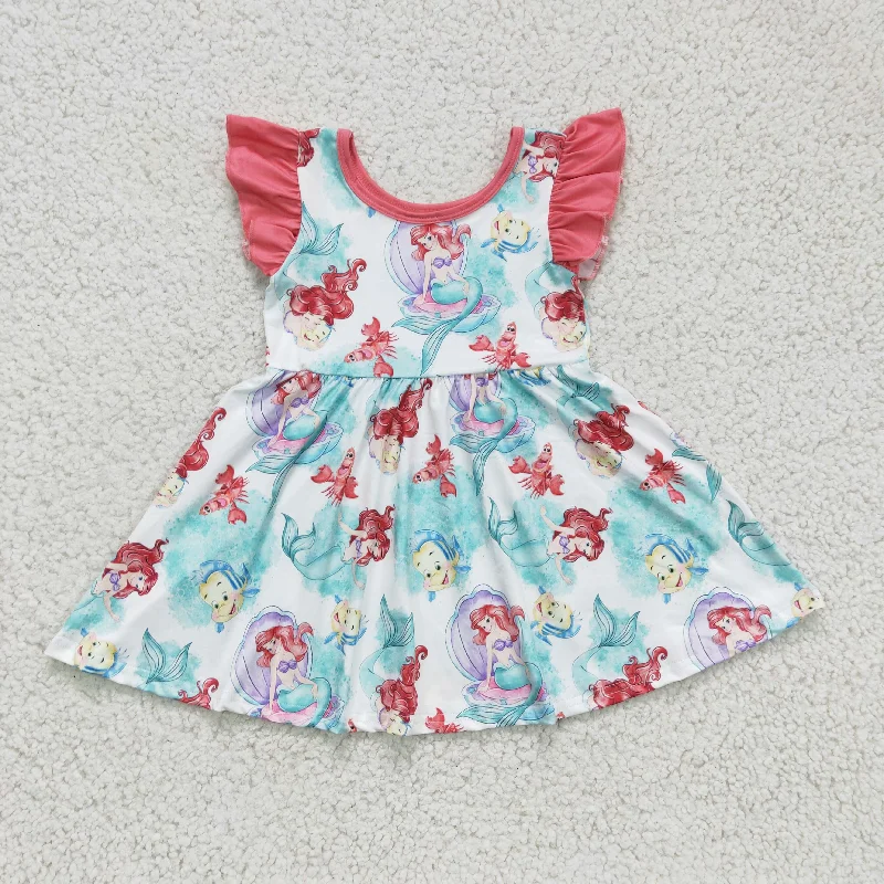 GSD0173 Baby Girl Cartoon Short Sleeves Dress Tunics Hiking breathable