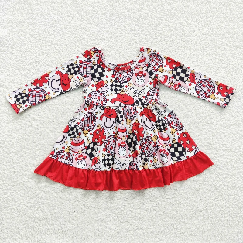 Kids long sleeve red howdy santa dress Tunics Chinos classic