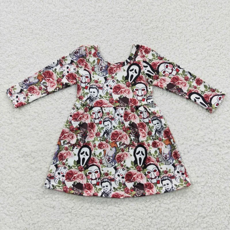 Little girl halloween floral dress Tunics Versatile stylish