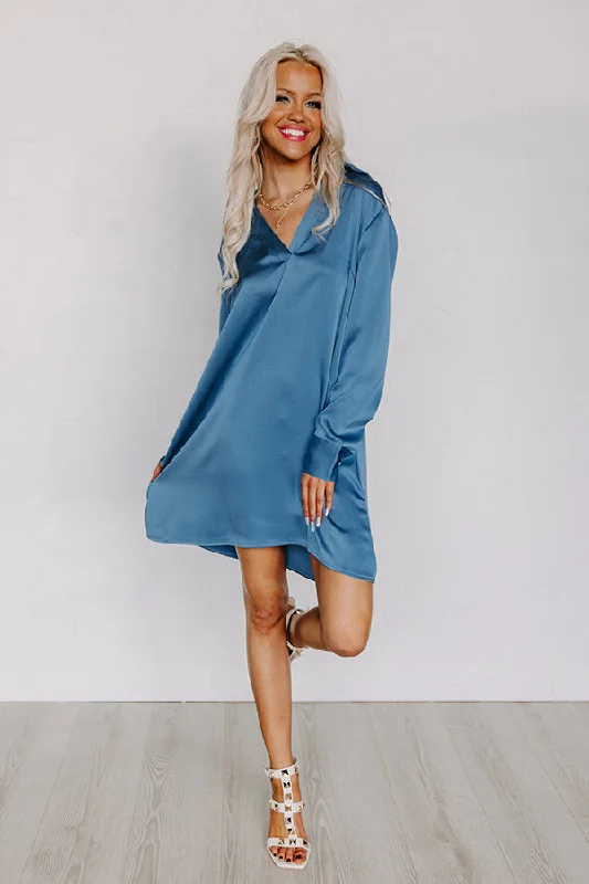 Love Crush Shift Dress in Ocean Blue Tunics Brand named