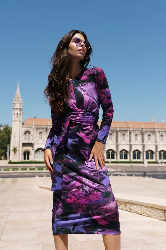 Zoey Dress Marble Tunics Long Elegant