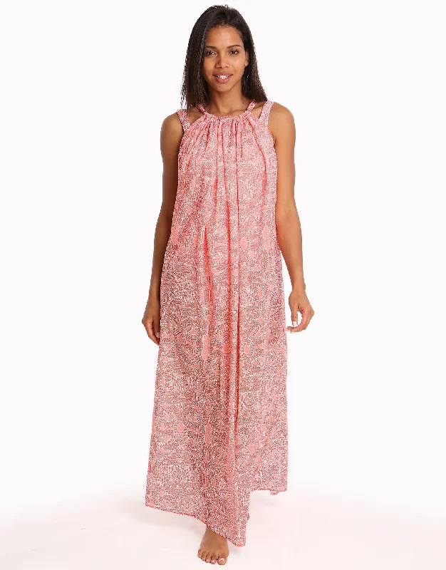 Malika Cotton Maxi Beach Dress - Print Tunics Review highly