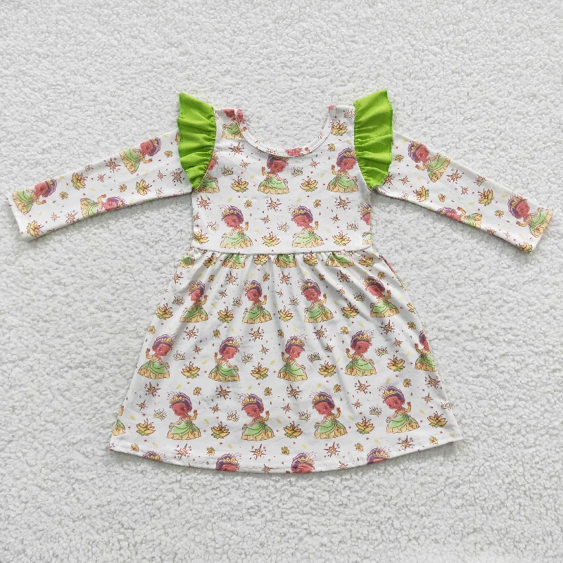 Princess cute girl green flutter dress Tunics Custom made