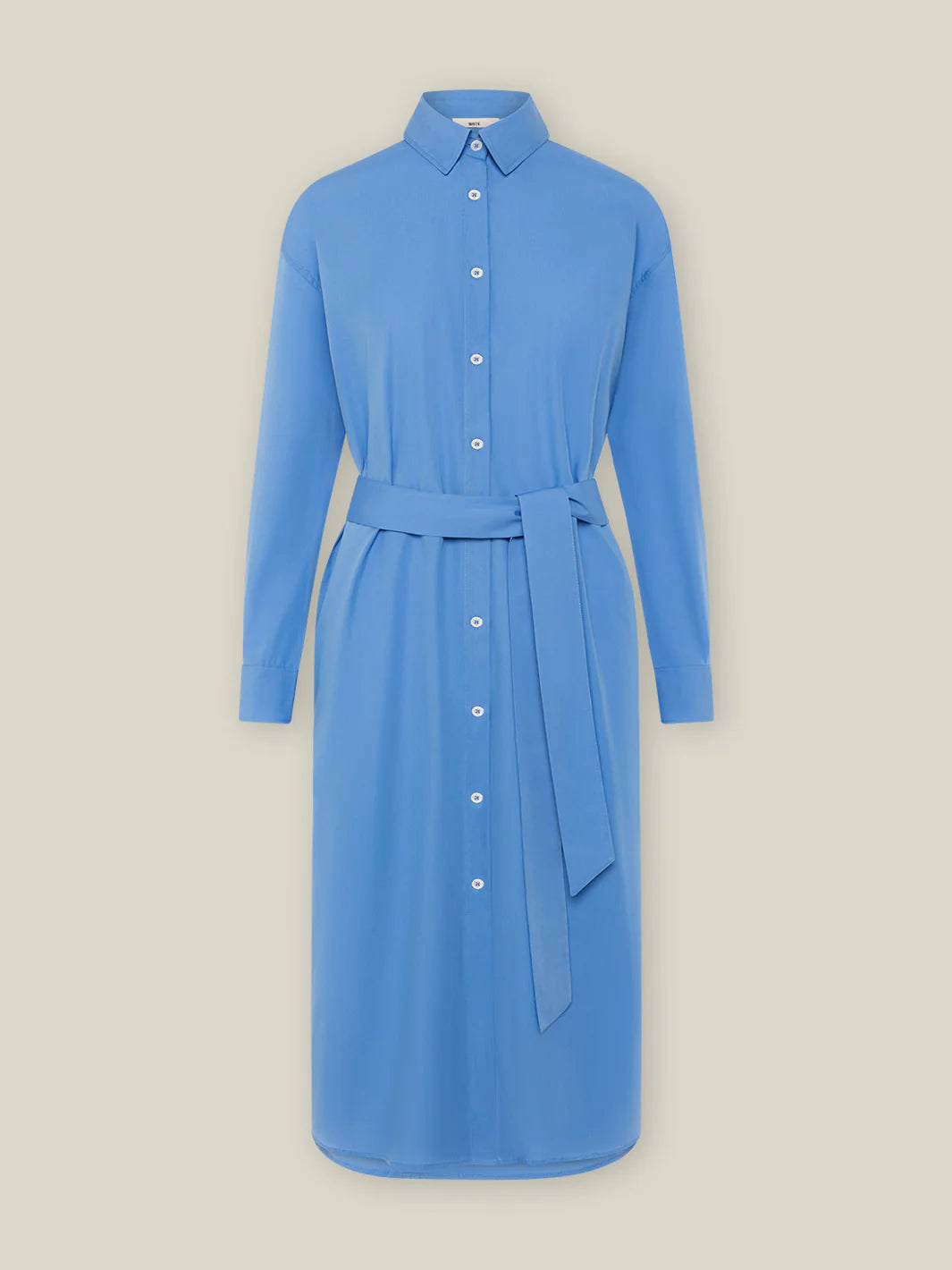 Shirt Dress With Belt Blue Tunic Top Casual