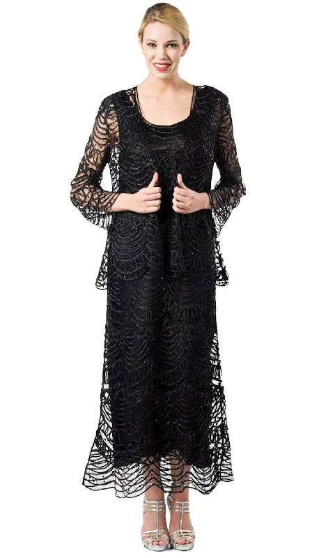 Soulmates - C1062SC Scoop Neck Embroidered Full Dress Tunics Evening elegant